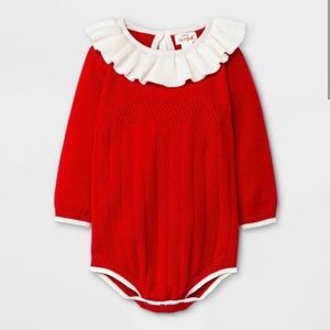 NWT Cat & Jack Red Knit Romper